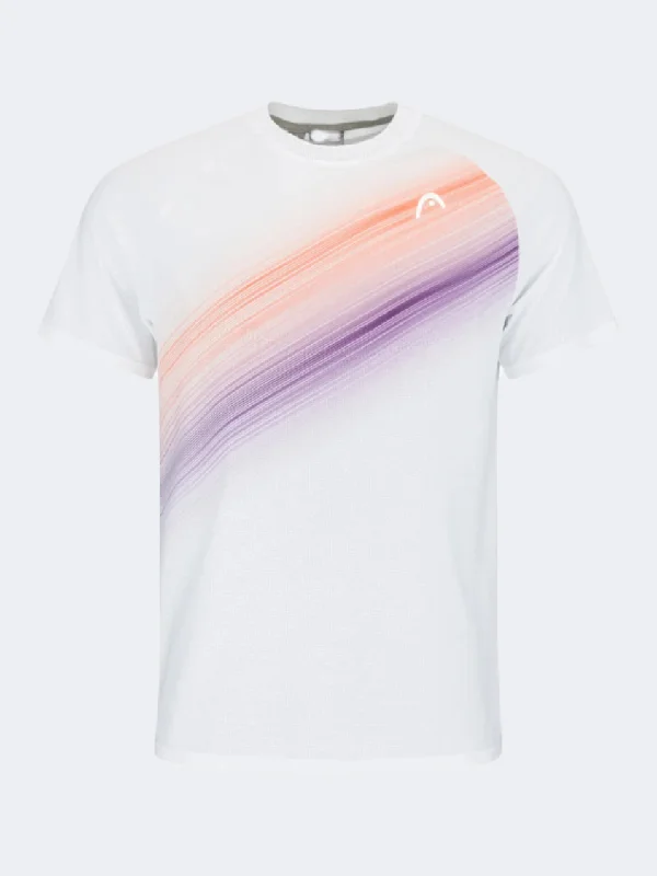 Head Performance Men Tennis T-Shirt White/Orange/Purple