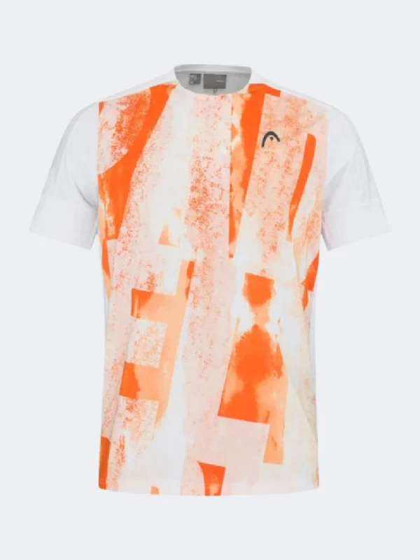 Head Tech Men Padel T-Shirt Orange/White