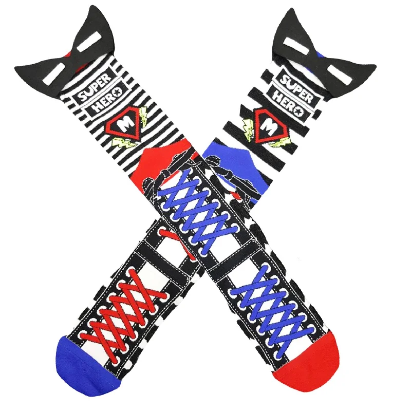 MADMIA Superhero w Mask (aged 6-Adult) Knee High Socks