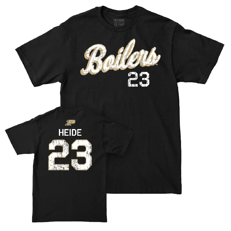 Men's Basketball Black Script Tee - Camden Heide | #23