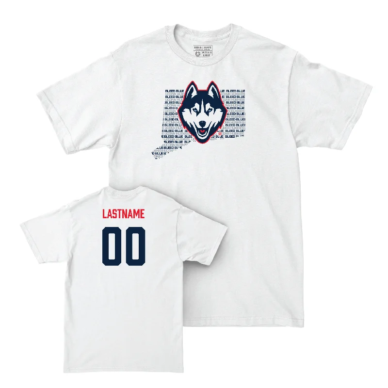 Men's Basketball White Bleed Blue Comfort Colors Tee - Emmett Hendry