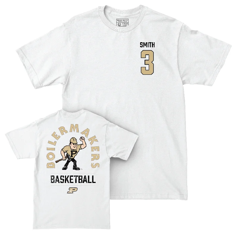 Men's Basketball White Mascot Comfort Colors Tee - Braden Smith | #3