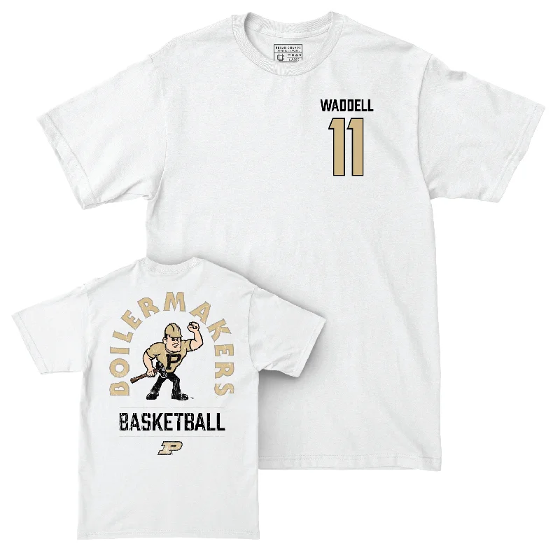 Men's Basketball White Mascot Comfort Colors Tee - Brian Waddell | #11