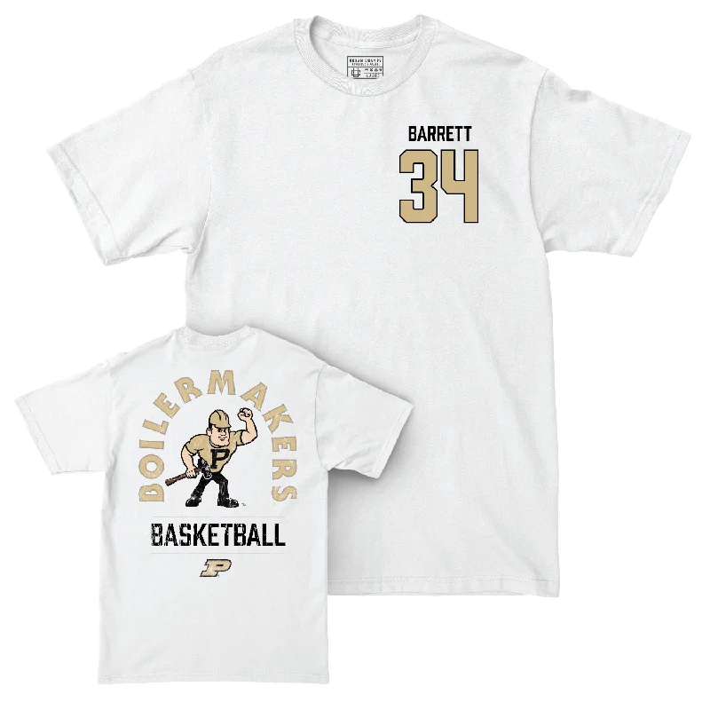 Men's Basketball White Mascot Comfort Colors Tee - Carson Barrett | #34