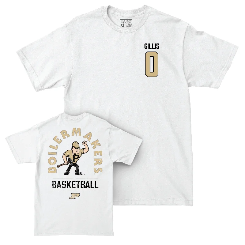 Men's Basketball White Mascot Comfort Colors Tee - Mason Gillis | #0