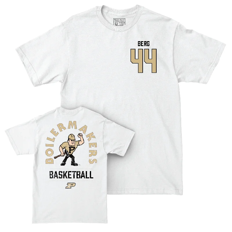 Men's Basketball White Mascot Comfort Colors Tee - William Berg | #44