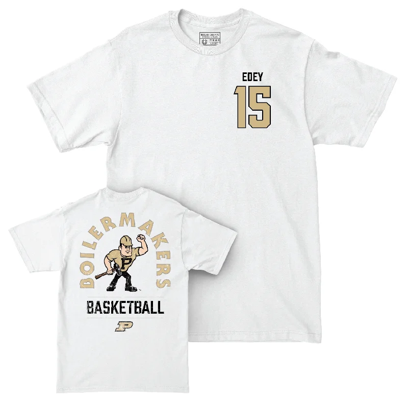 Men's Basketball White Mascot Comfort Colors Tee - Zach Edey | #15