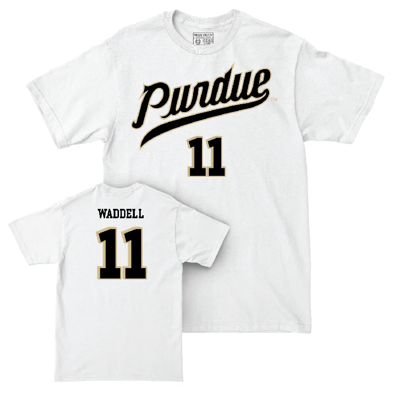 Men's Basketball White Shirsey Comfort Colors Tee - Brian Waddell | #11