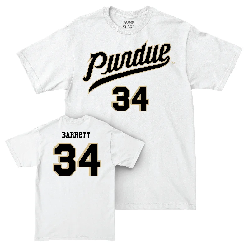 Men's Basketball White Shirsey Comfort Colors Tee - Carson Barrett | #34