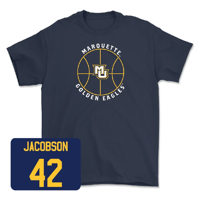 Navy Men's Basketball Hardwood Tee  - Luke Jacobson