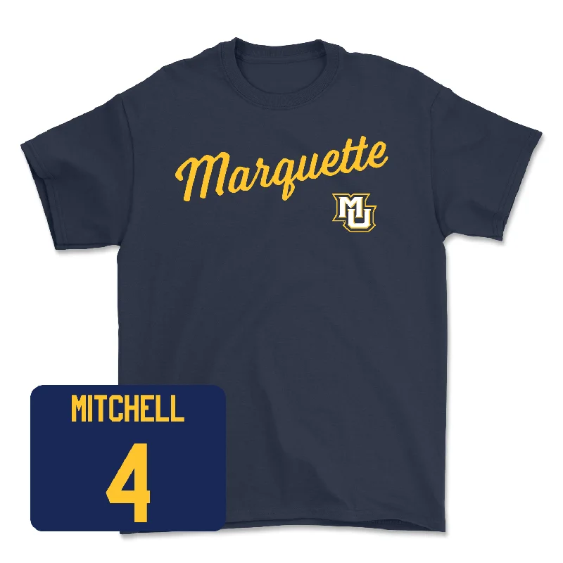 Navy Men's Basketball Script Tee - Tre Norman