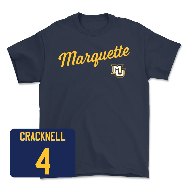 Navy Women's Basketball Script Tee - Abbey Cracknell