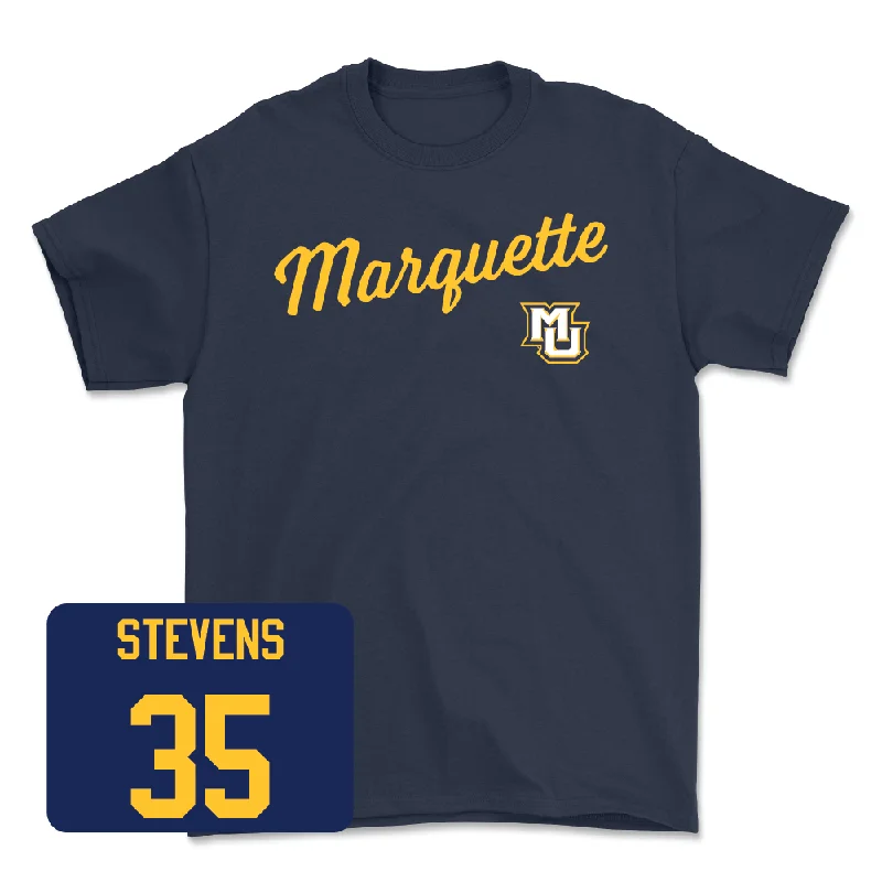 Navy Women's Basketball Script Tee - Aryelle Stevens