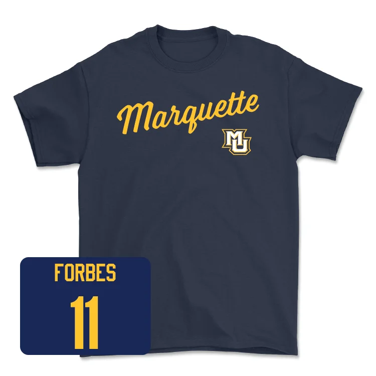 Navy Women's Basketball Script Tee - Skylar Forbes