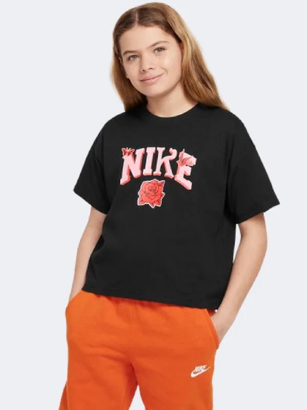 Nike Sportswear Boxy  Girls Lifestyle T-Shirt Black