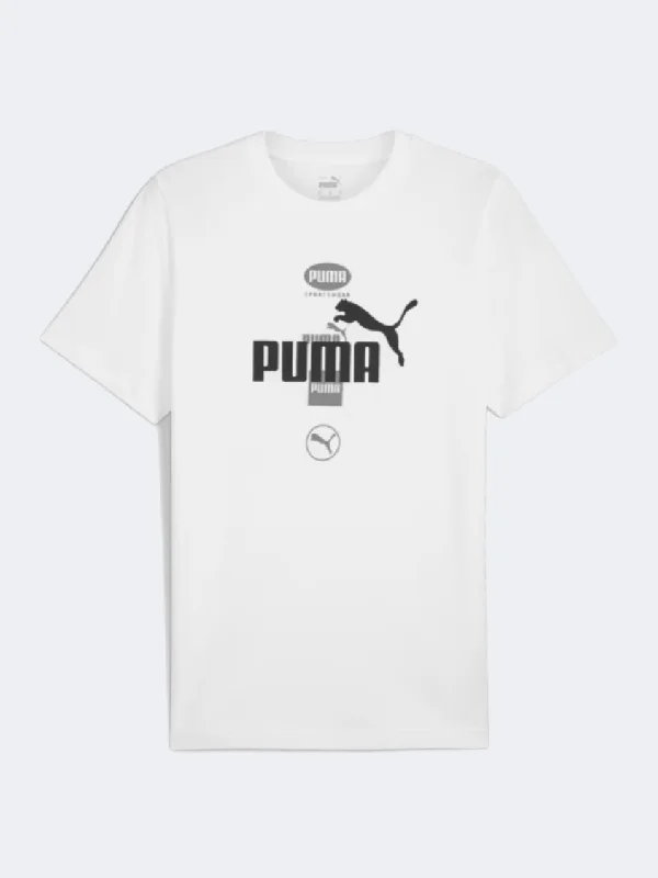 Puma Power Graphic Men Lifestyle T-Shirt White/Black/Grey