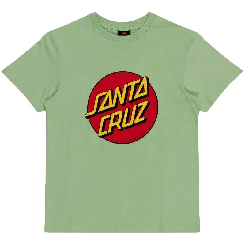 Santa Cruz Classic Dot Puff Front Youth T-Shirt Sage Green