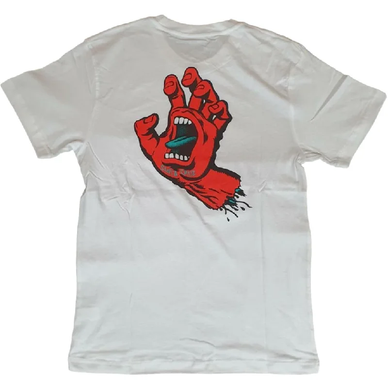 Santa Cruz Screaming Hand Tee White / Fuschia