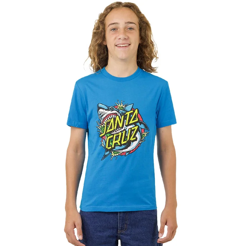 Santa Cruz Shark Dot Front T-Shirt Turquoise