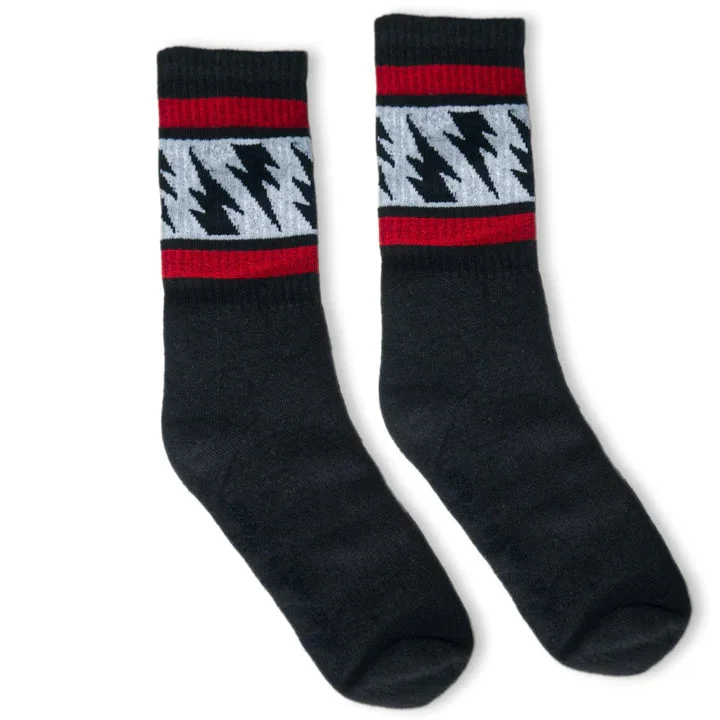 SOCCO Mike Vallely Lightning Bolt | Black Mid Socks