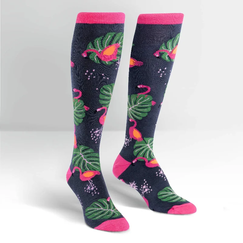 Sock it to Me Flamingo Knee High Socks