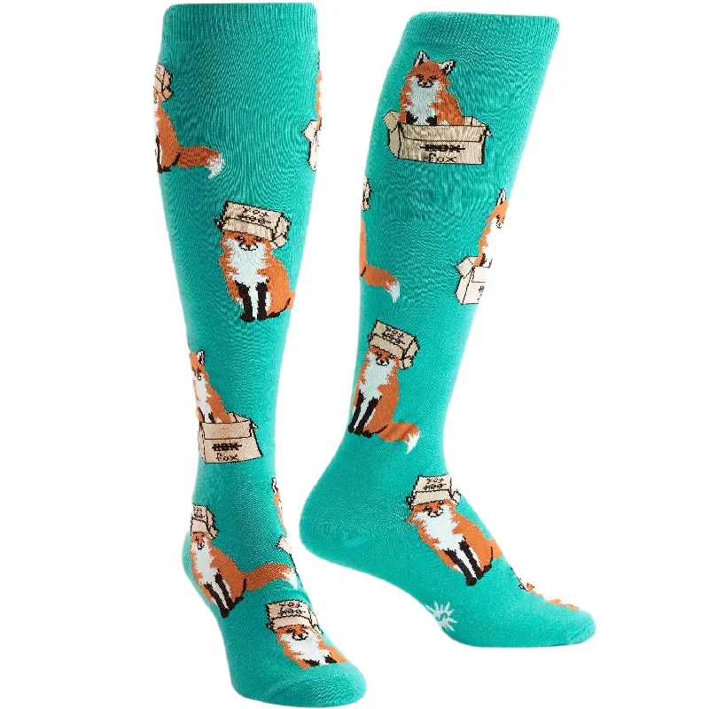 Sock it to Me Foxes in Boxes Knee High Socks