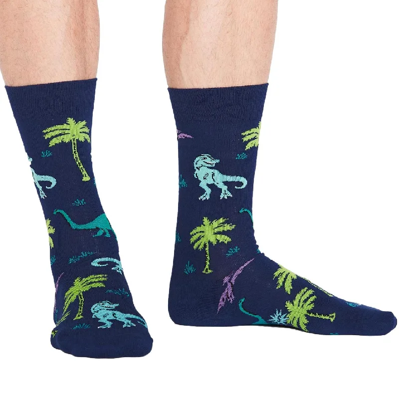 Sock it to Me Land of the Dino Mens Crew Socks