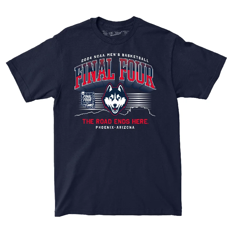 UConn MBB 2024 Final Four "The Road Ends Here" Navy T-shirt by Retro Brand