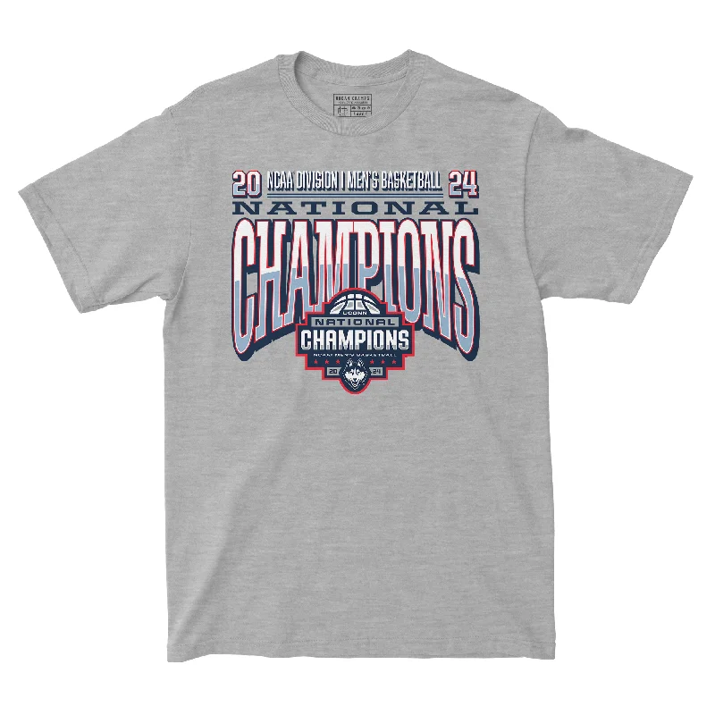 UCONN MBB 2024 National Champions Classic Sport Grey T-shirt