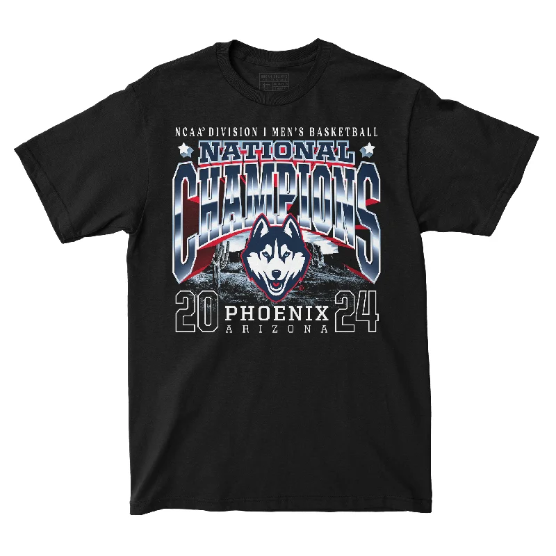 UCONN MBB 2024 National Champions Desert Streetwear Black T-shirt