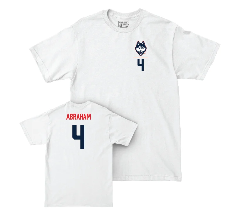 UConn Men's Basketball Logo White Comfort Colors Tee  - Isaiah Abraham