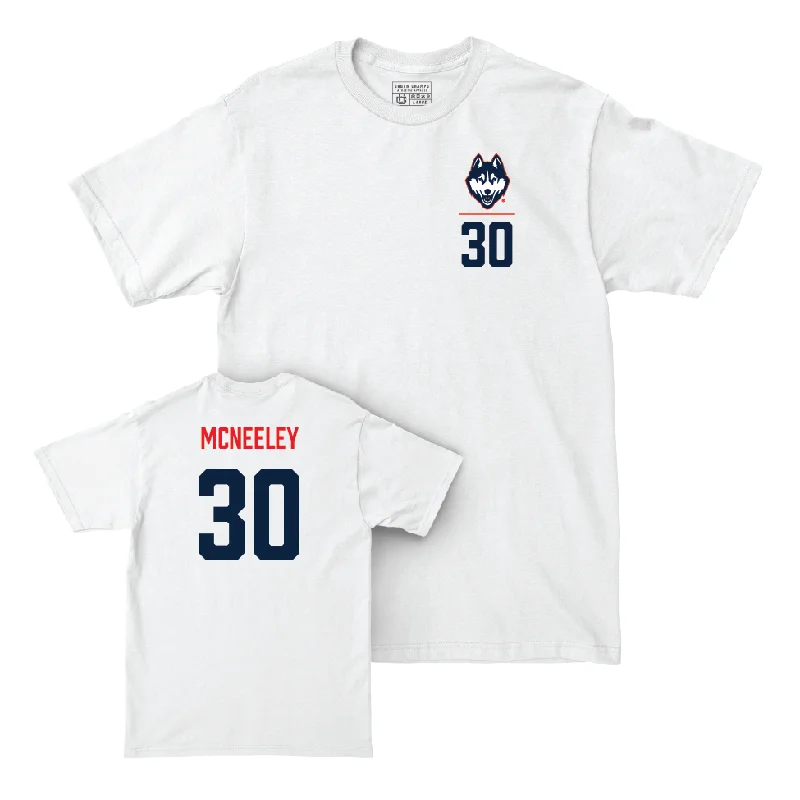 UConn Men's Basketball Logo White Comfort Colors Tee  - Liam McNeeley