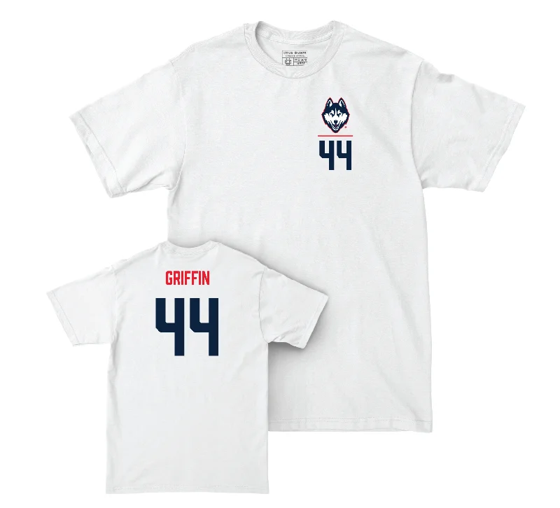 UConn Women's Basketball Logo White Comfort Colors Tee - Aubrey Griffin | #44