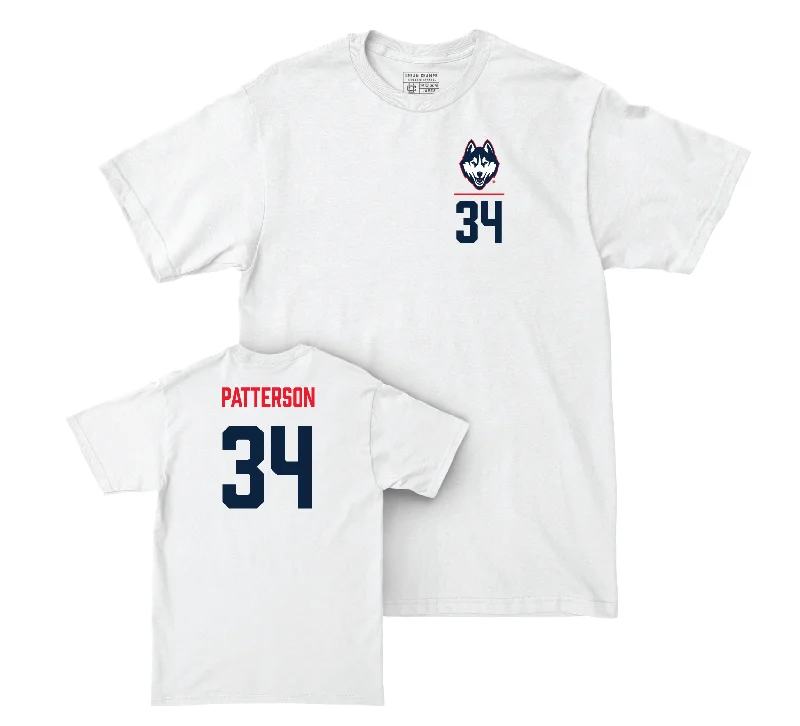 UConn Women's Basketball Logo White Comfort Colors Tee - Ayanna Patterson | #34