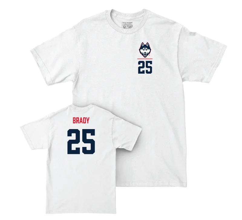 UConn Women's Basketball Logo White Comfort Colors Tee - Ice Brady | #25