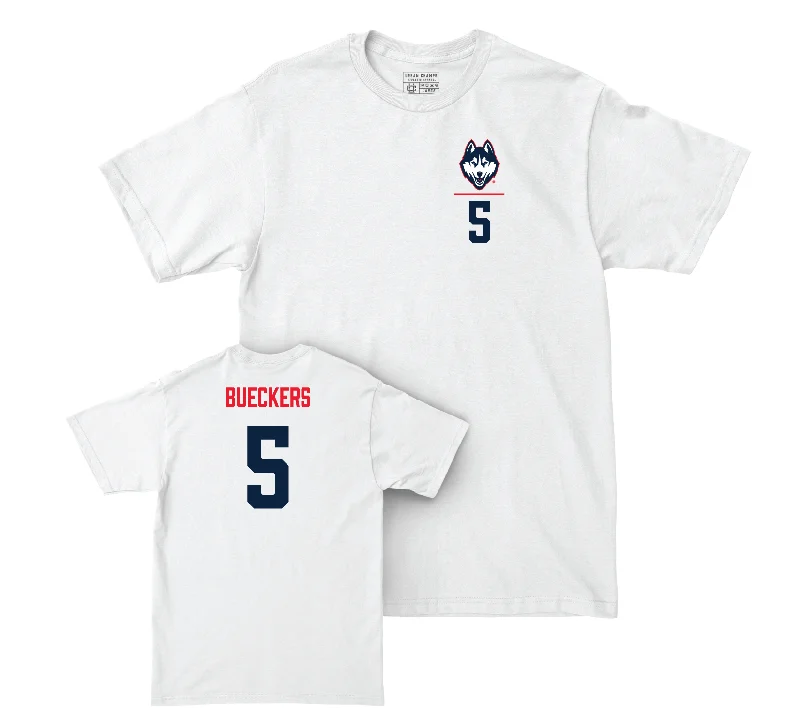 UConn Women's Basketball Logo White Comfort Colors Tee - Paige Bueckers | #5