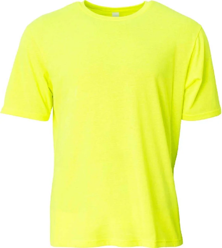 A4 N3013 Adult Softek T-Shirt - Safety Yellow