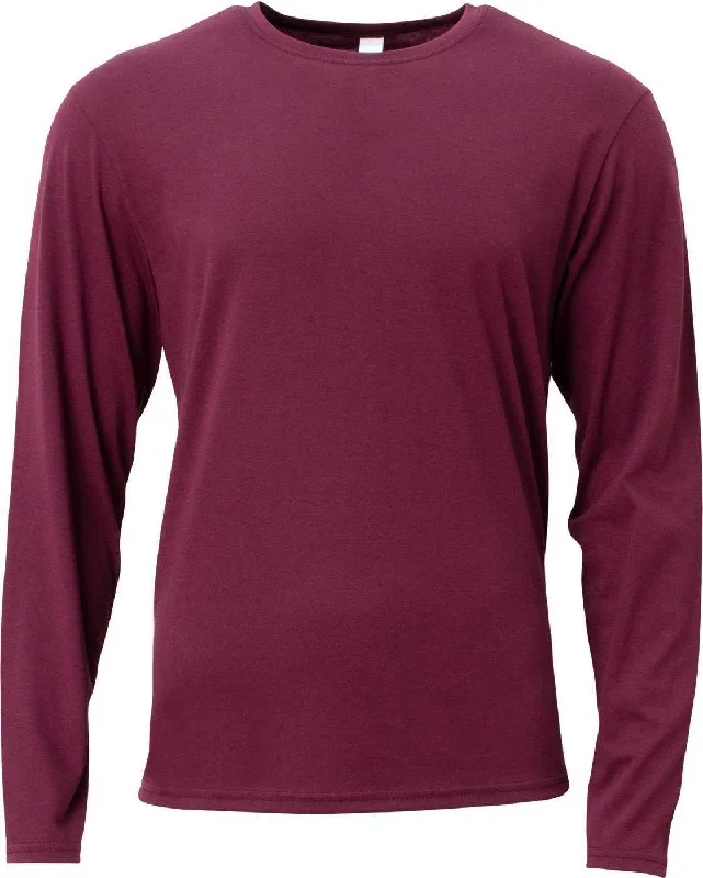 A4 N3029 Men's Softek Long-Sleeve T-Shirt - Maroon