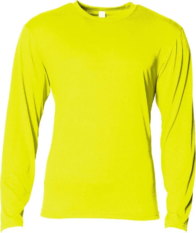 A4 N3029 Men's Softek Long-Sleeve T-Shirt - Safety Yellow