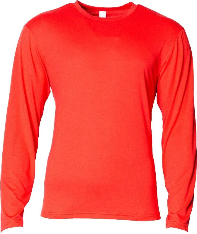 A4 N3029 Men's Softek Long-Sleeve T-Shirt - Scarlet