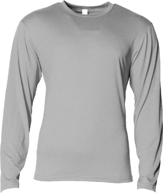 A4 N3029 Men's Softek Long-Sleeve T-Shirt - Silver