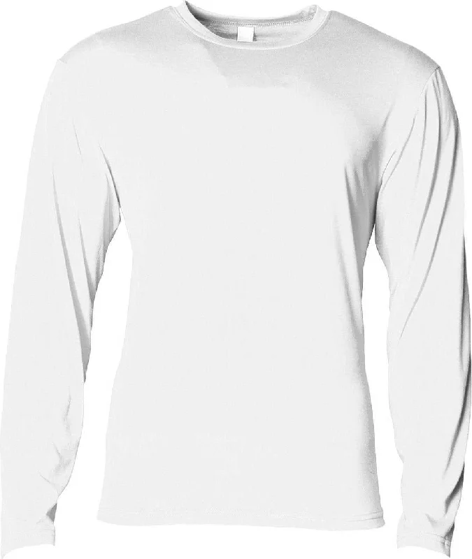 A4 N3029 Men's Softek Long-Sleeve T-Shirt - White