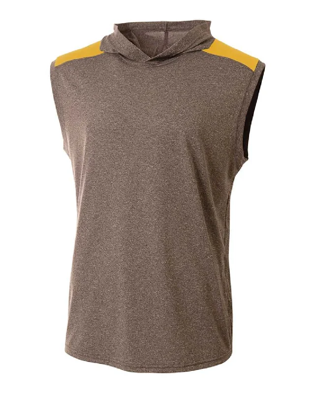 A4 N3031 Tourney Hooded Tee - Heather Gold