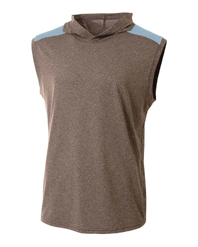 A4 N3031 Tourney Hooded Tee - Heather Light Blue