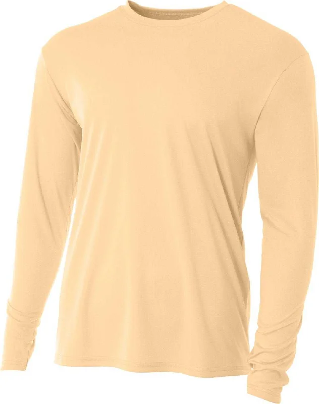 A4 N3165 Men's Cooling Performance Long Sleeve T-Shirt - Melon