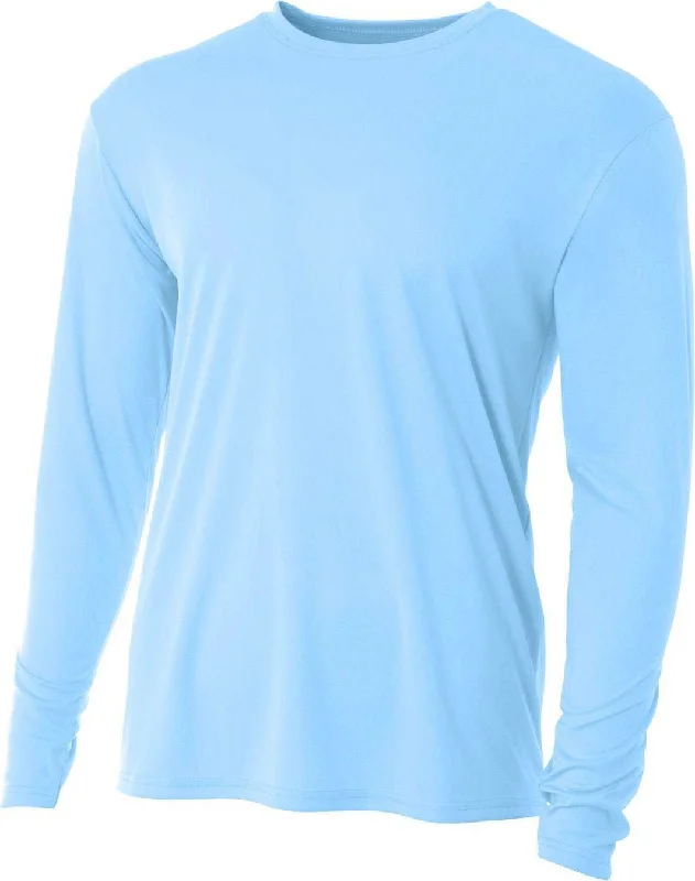 A4 N3165 Men's Cooling Performance Long Sleeve T-Shirt - Sky Blue