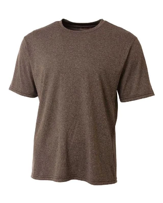 A4 N3381 Topflight Heather Tee - Charcoal