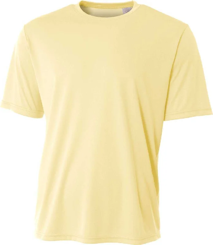 A4 N3402 Men's Sprint Performance T-Shirt - Light Yellow