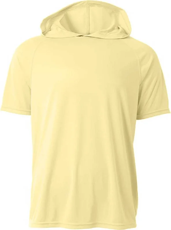 A4 N3408 Short Sleeve Hooded Tee - Light Yellow