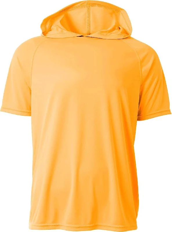 A4 N3408 Short Sleeve Hooded Tee - Safety Orange